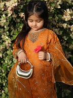 Royal Aaira Mustard Embroidered Sharara Set with Dupatta