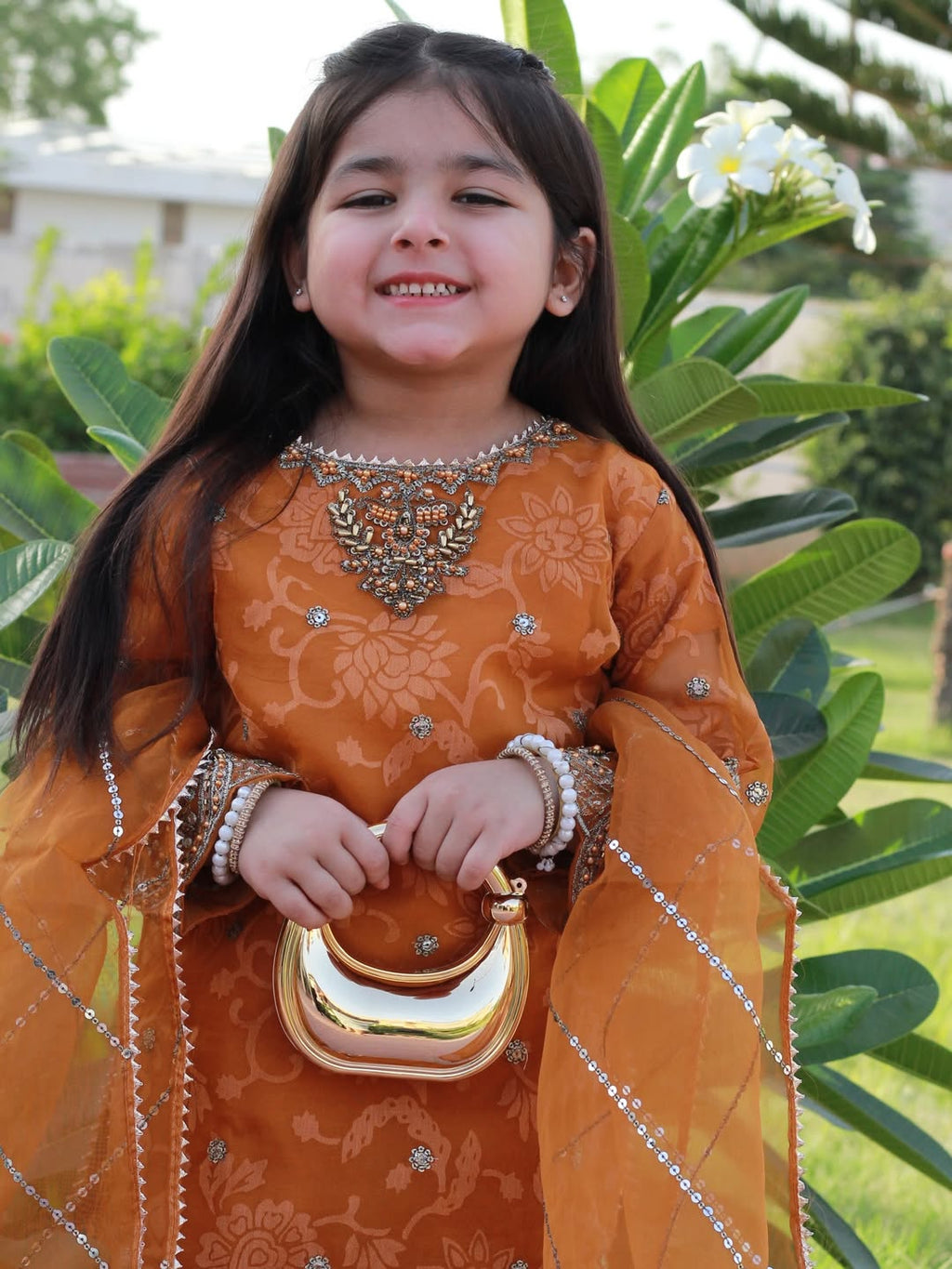 Royal Aaira Mustard Embroidered Sharara Set with Dupatta