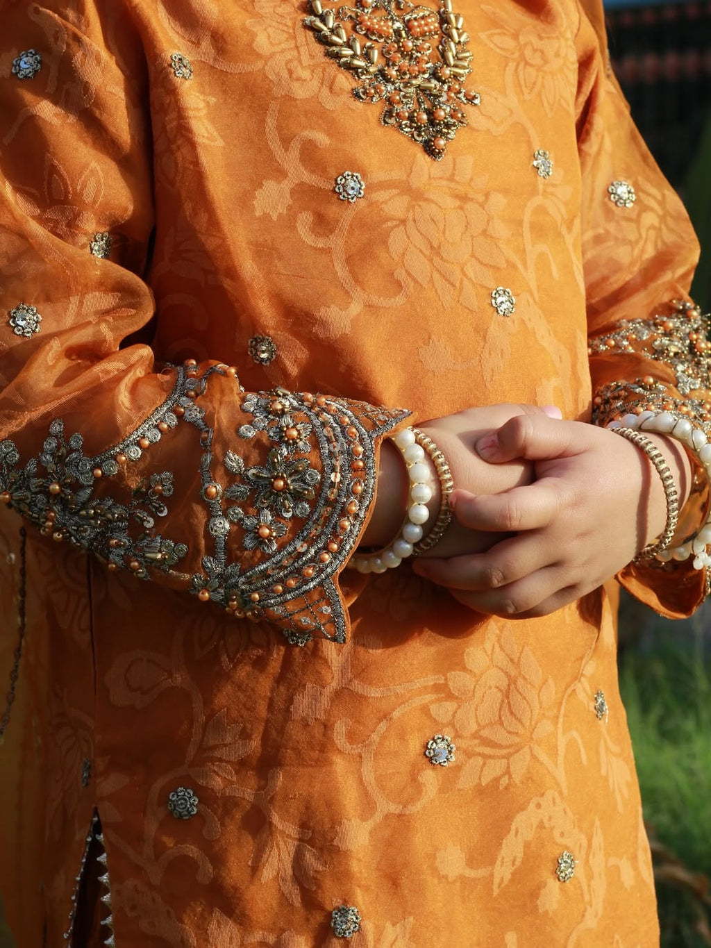 Royal Aaira Mustard Embroidered Sharara Set with Dupatta