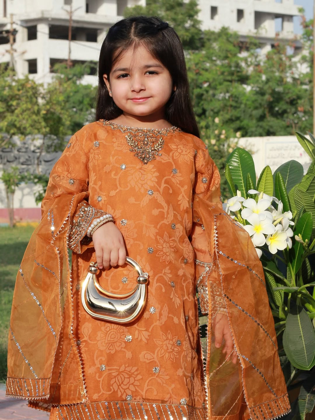 Royal Aaira Mustard Embroidered Sharara Set with Dupatta