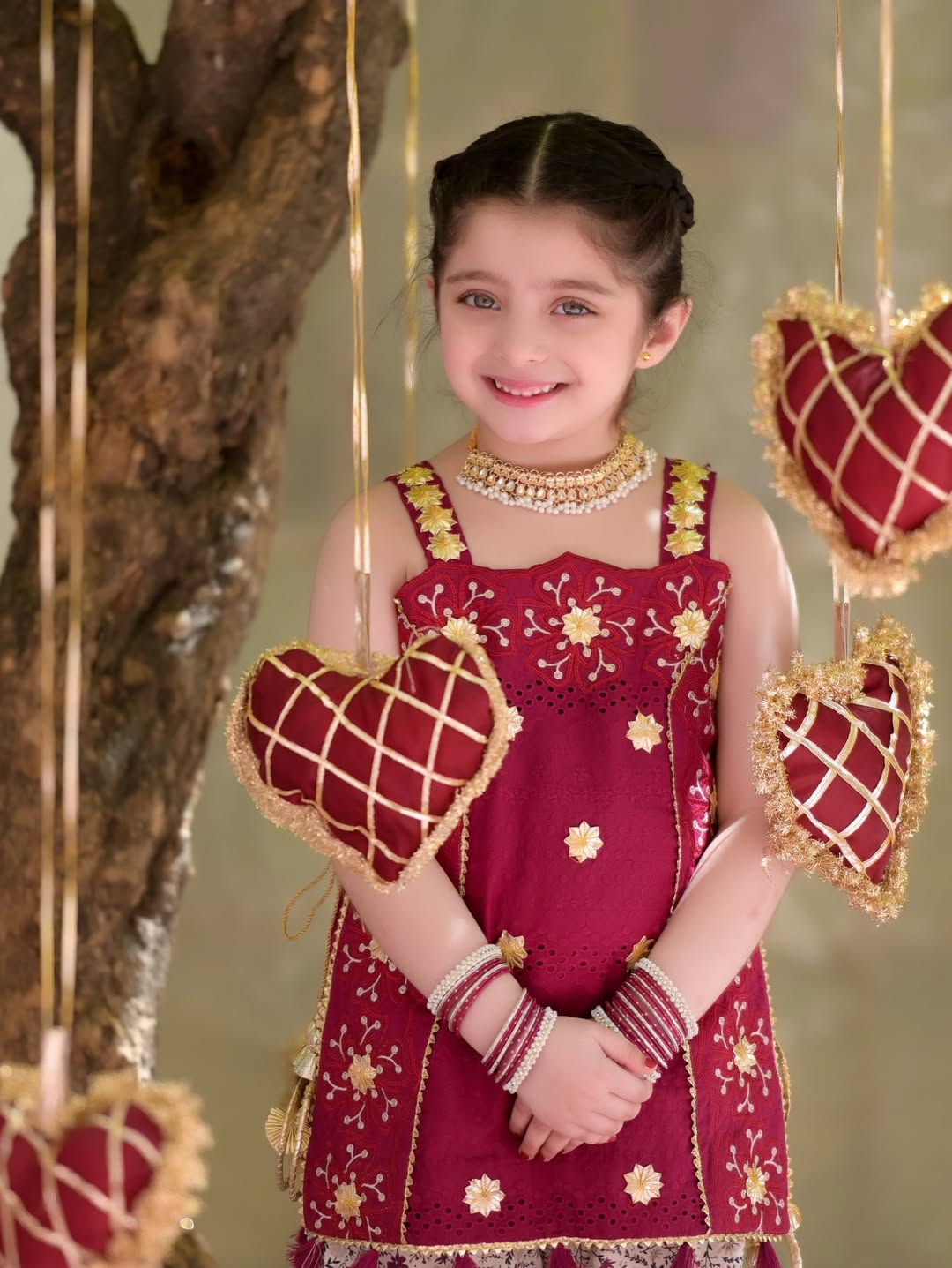 Little Ayesha Embroidered Gharara Set