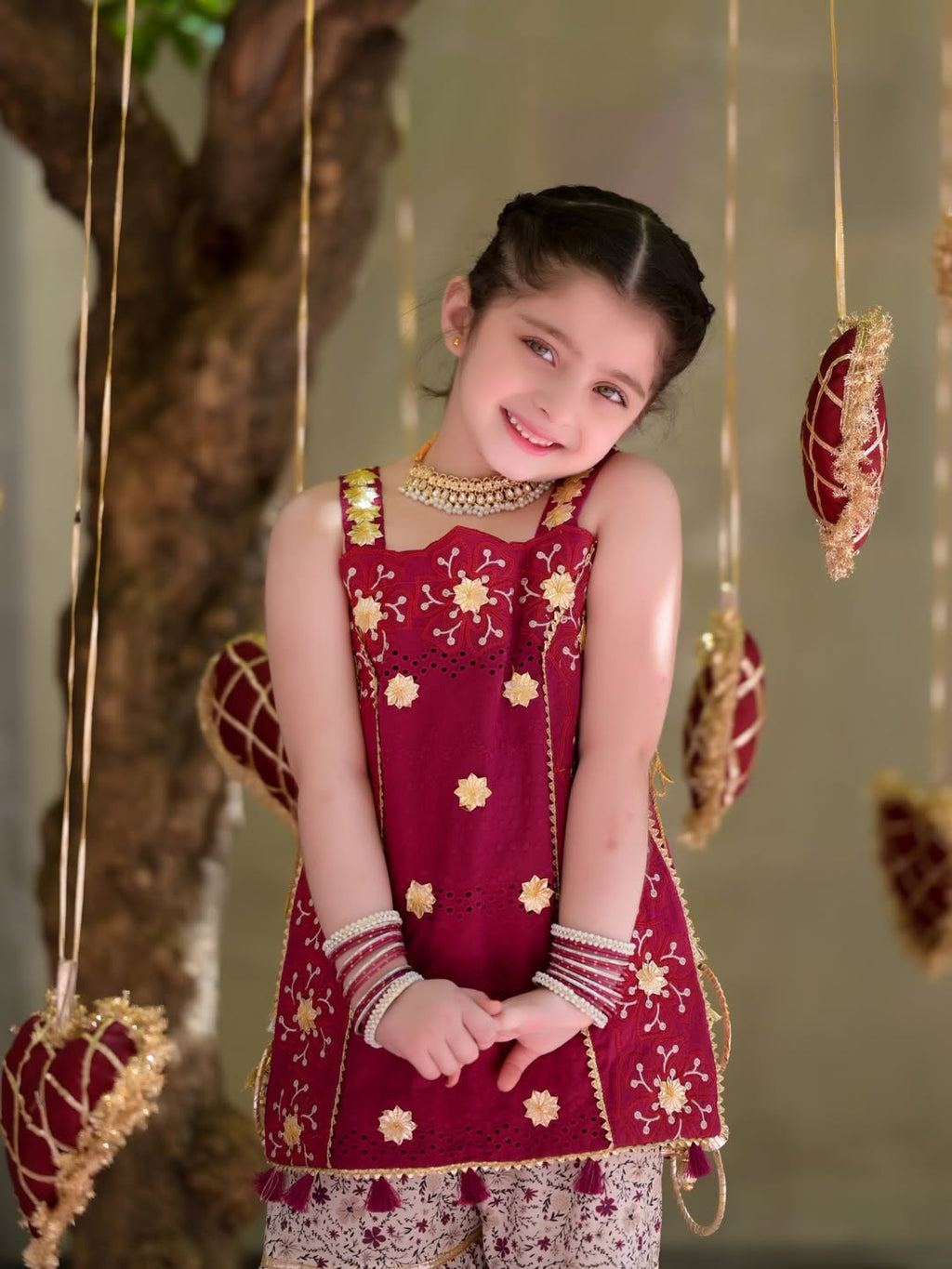 Little Ayesha Embroidered Gharara Set
