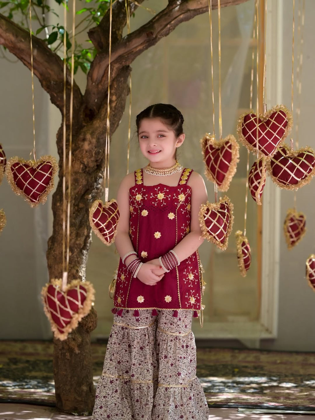Little Ayesha Embroidered Gharara Set