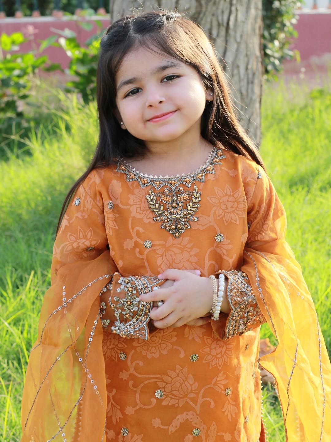 Royal Aaira Mustard Embroidered Sharara Set with Dupatta