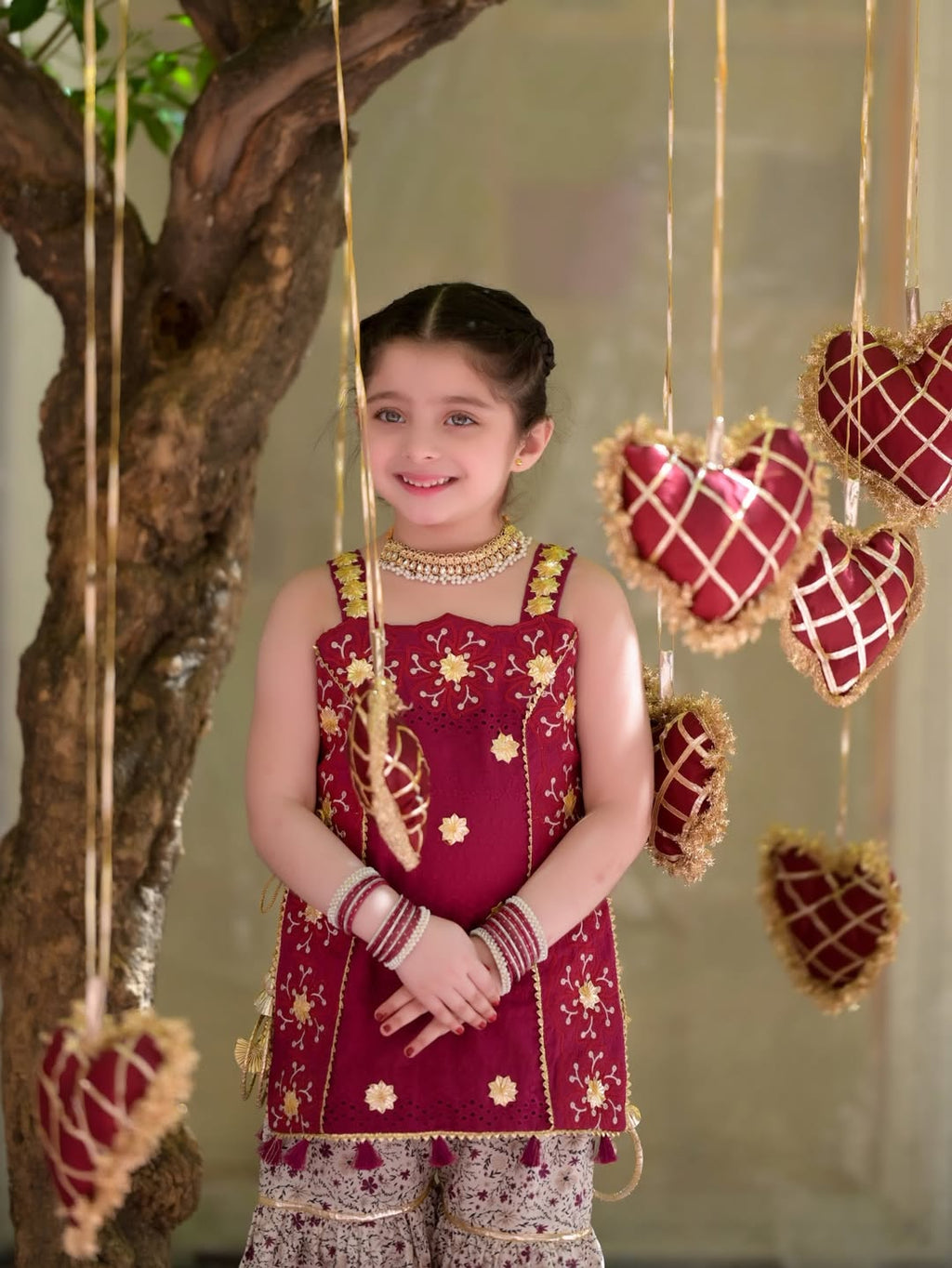 Little Ayesha Embroidered Gharara Set