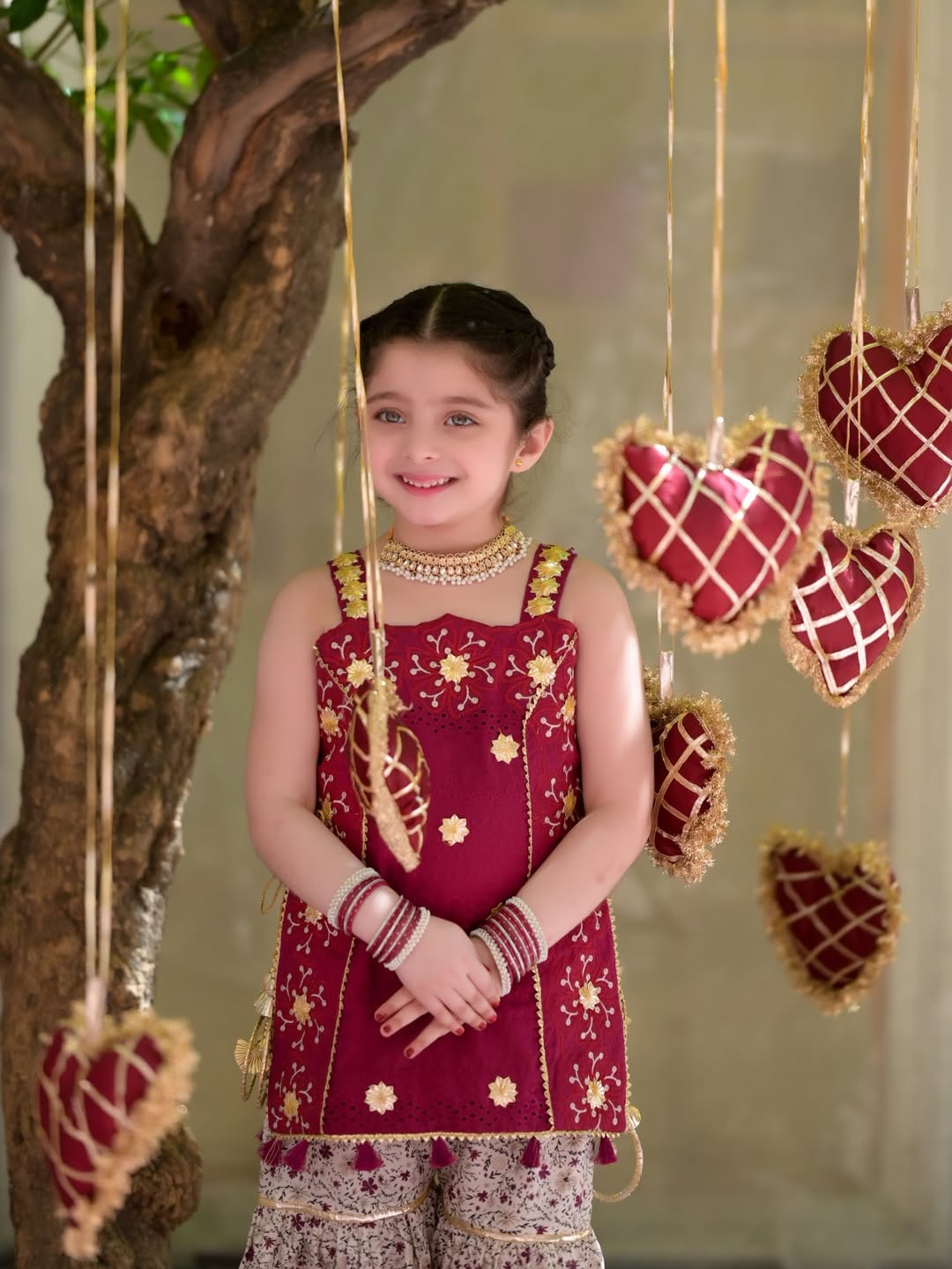 Little Ayesha Embroidered Gharara Set