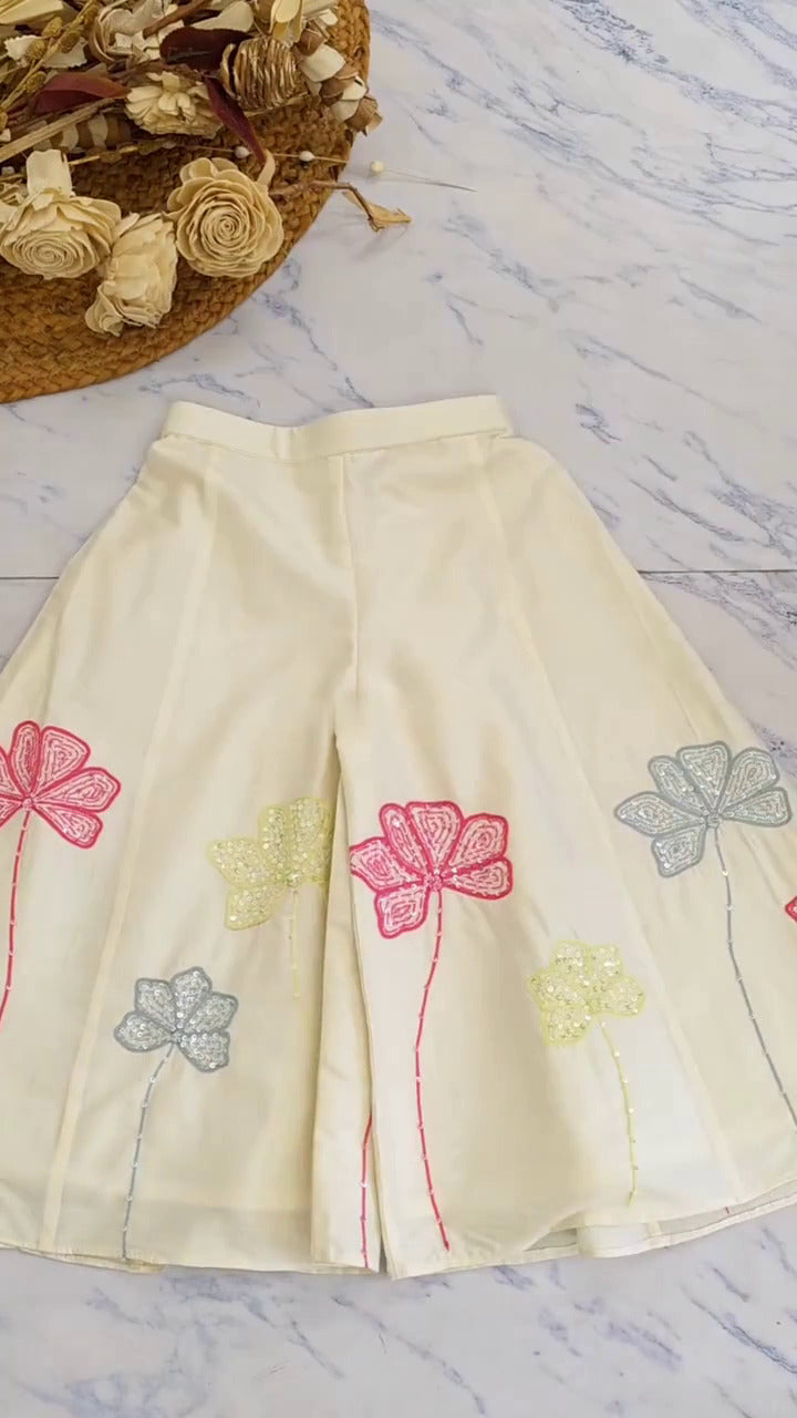 Myra Ivory Floral Sharara Set