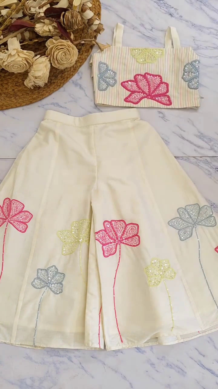 Myra Ivory Floral Sharara Set