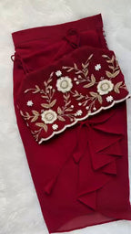 Ruby Bloom Embroidered Skirt Set