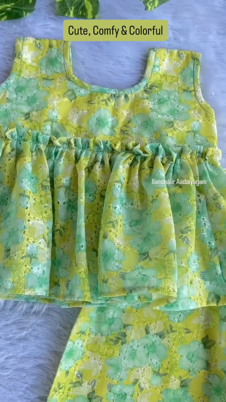 Lime Blossom Peplum Co-ord Set
