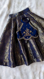 Ridhima Blue Banarasi Lehenga Set
