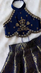 Ridhima Blue Banarasi Lehenga Set