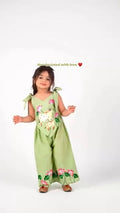 Handpainted Green Floral Jumpsuit