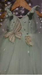 Mint Green Butterfly Princess Frock