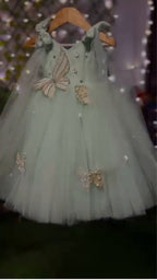 Mint Green Butterfly Princess Frock