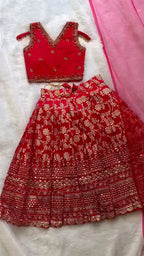 Riddhima Designer Red Lehenga Set