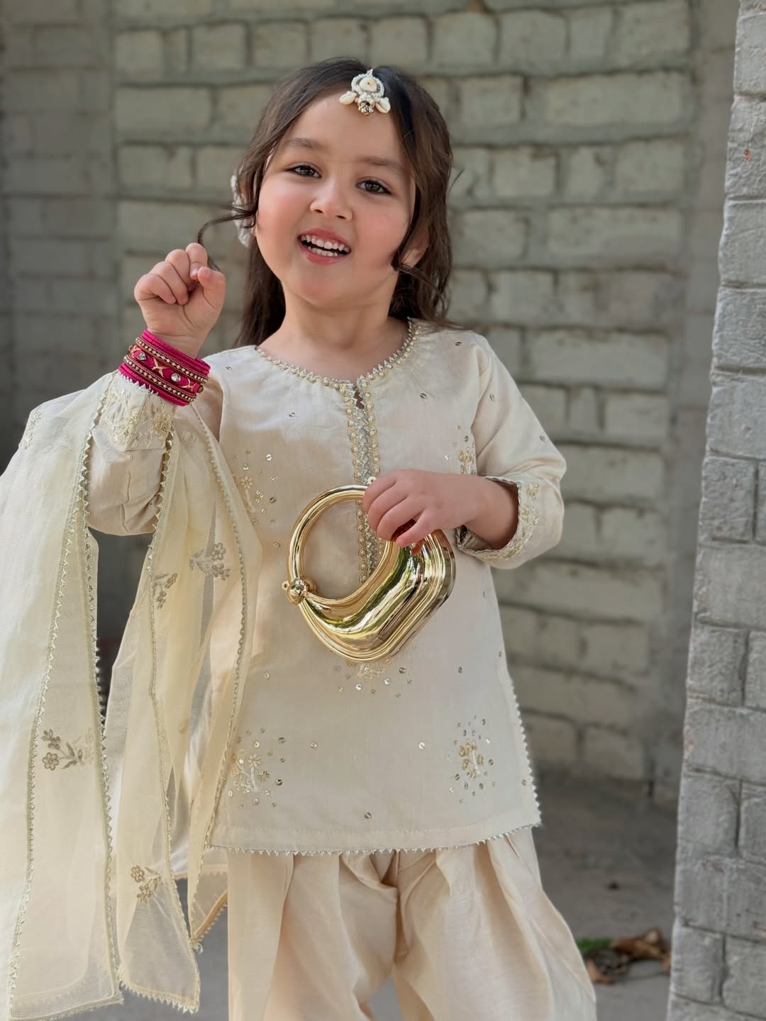 Saanvi Premium Cream Festive Outfit