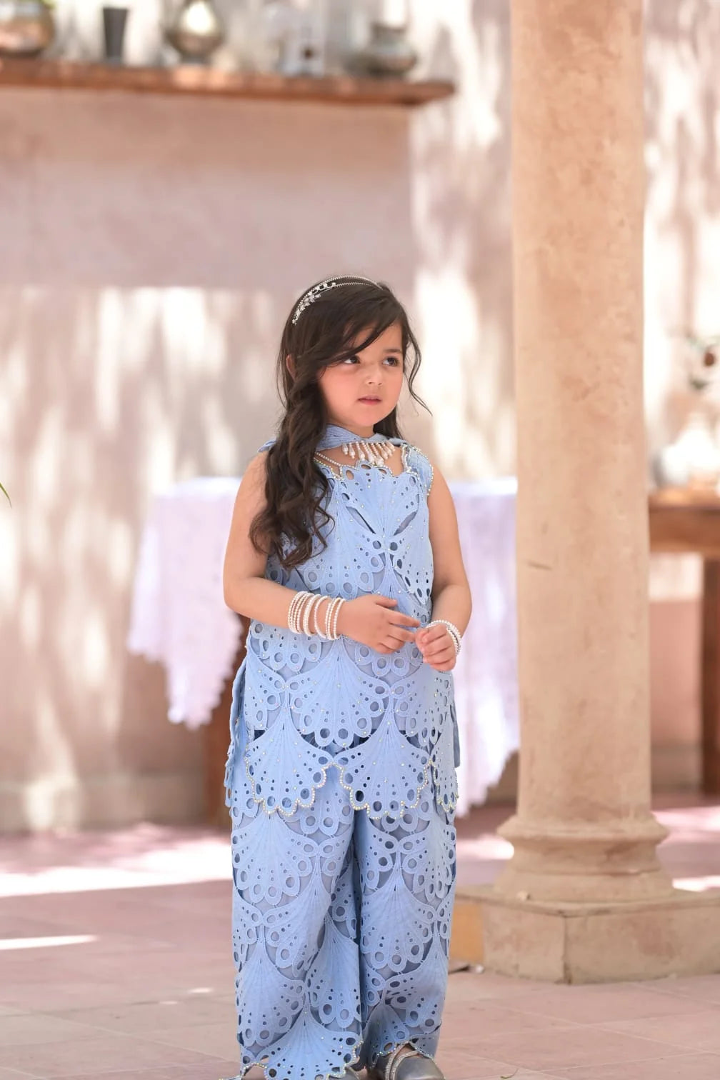 Myra Sky Blue Royal Dhoti Set