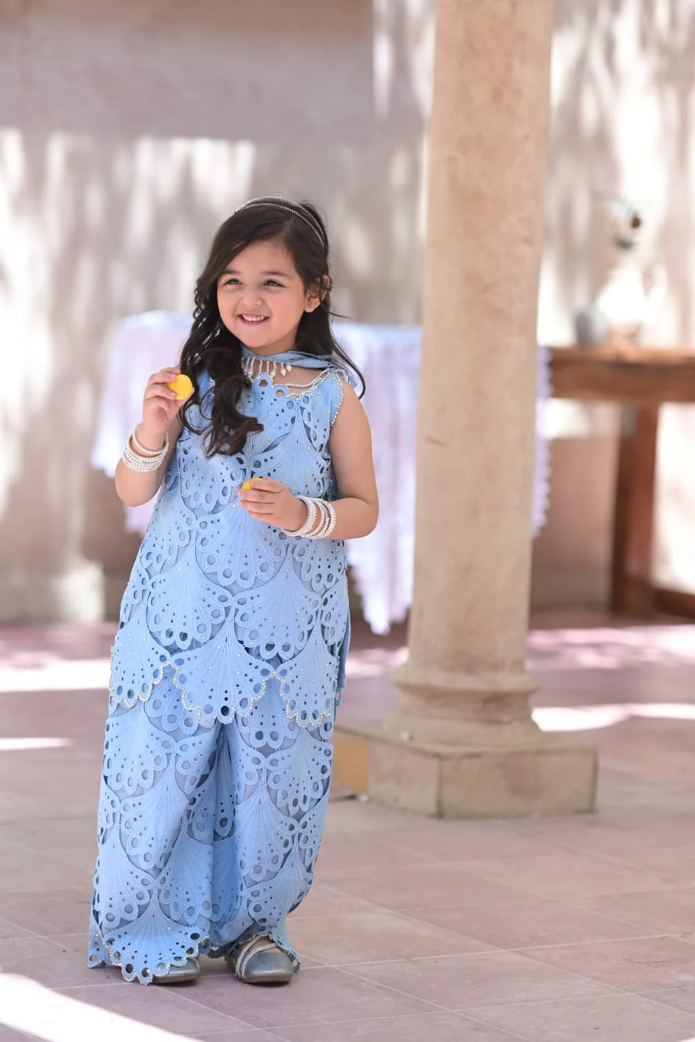 Myra Sky Blue Royal Dhoti Set