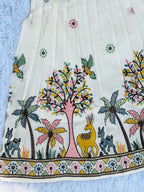 Luxurious Embroidery Work on Khadi Cotton Fabric Kids Frock