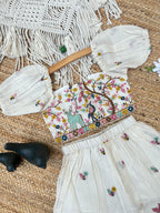Exquisite Pure Khadi Cotton Threads Work Lahenga Choli