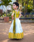 Designer Lehenga Choli & Dupatta with Sequins Embroidery & Digital Print in Yellow Color