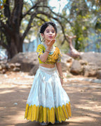 Designer Lehenga Choli & Dupatta with Sequins Embroidery & Digital Print in Yellow Color