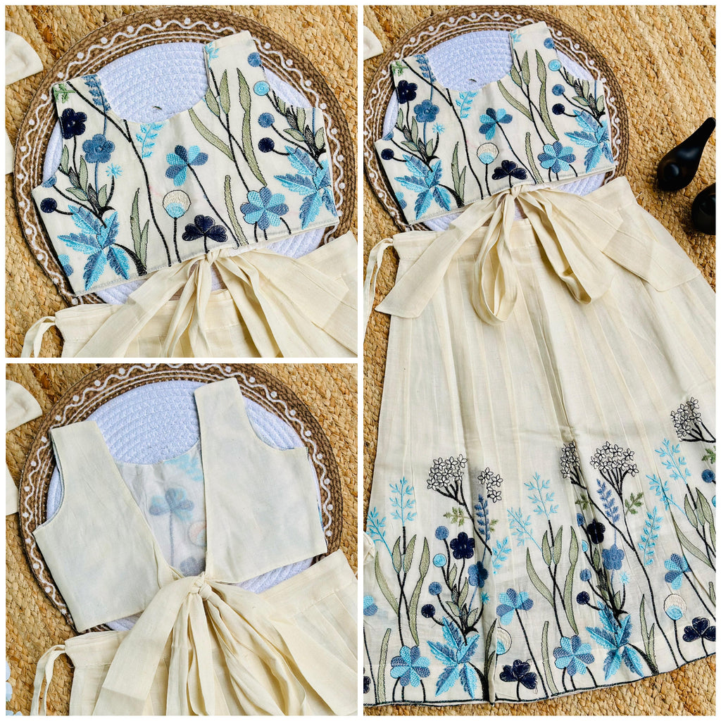 Bloom in Style Floral Embroidery Kids Lahenga Choli