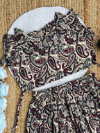 Paisley Cotton Kids Top & Skirt Set