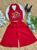 Trending Premium Pure Cotton Fabric With Hand Work Kids Cord-Set