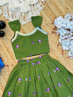 Trending Embroidery Work On Cotton Fabric Skirt Top
