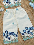 Trending Embroidery Work on Khadi Cotton Fabric Kids Cord-Set