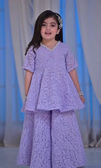 Myra Lavender Pearl Princess Sharara Set