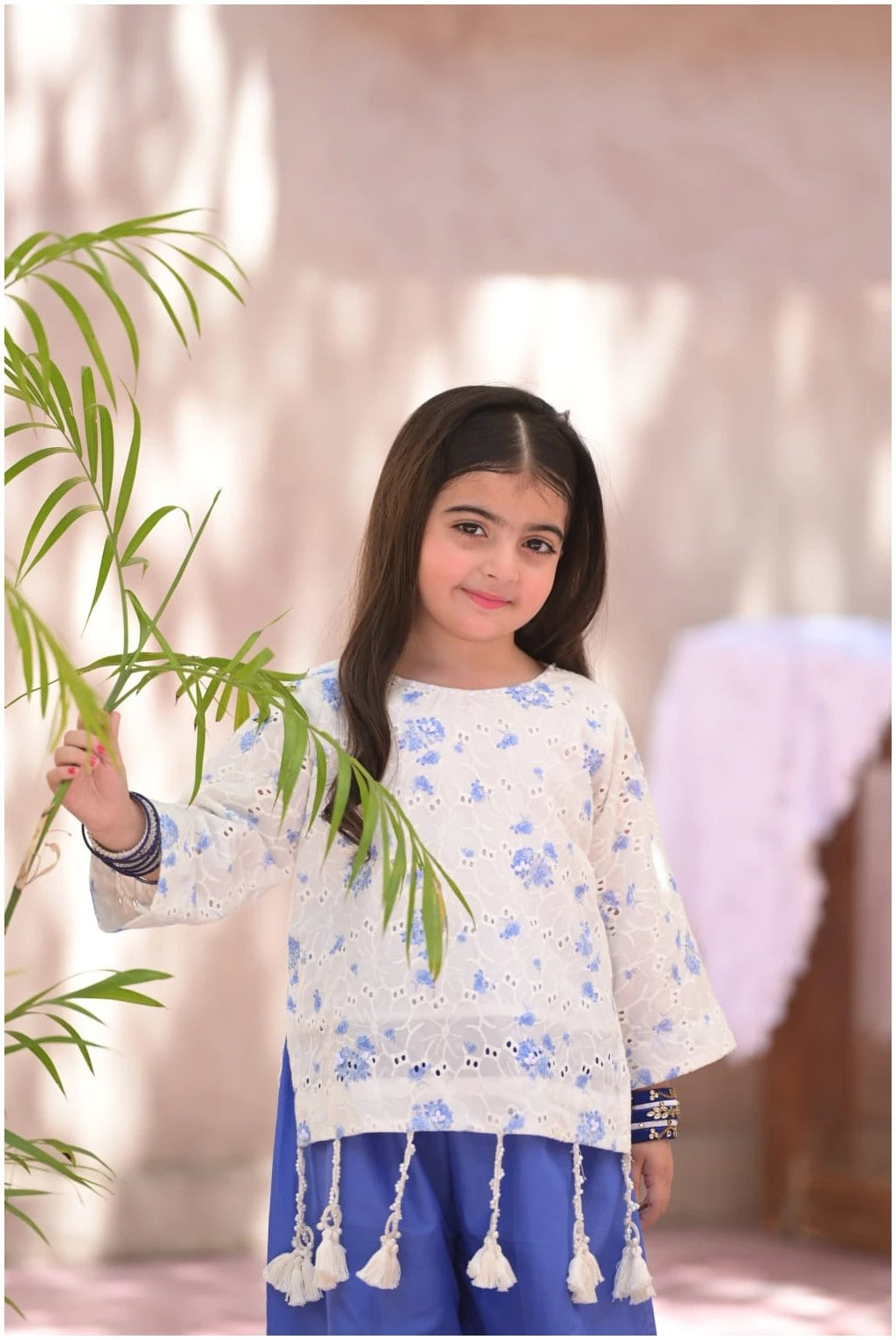 Anaya Blue Blossom Sharara Set