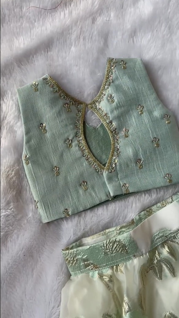 Meher Mint Embroidered Lehenga Set
