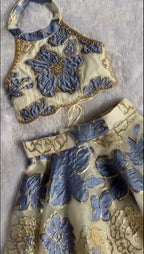 Royal Blue Blossom Lehenga Set