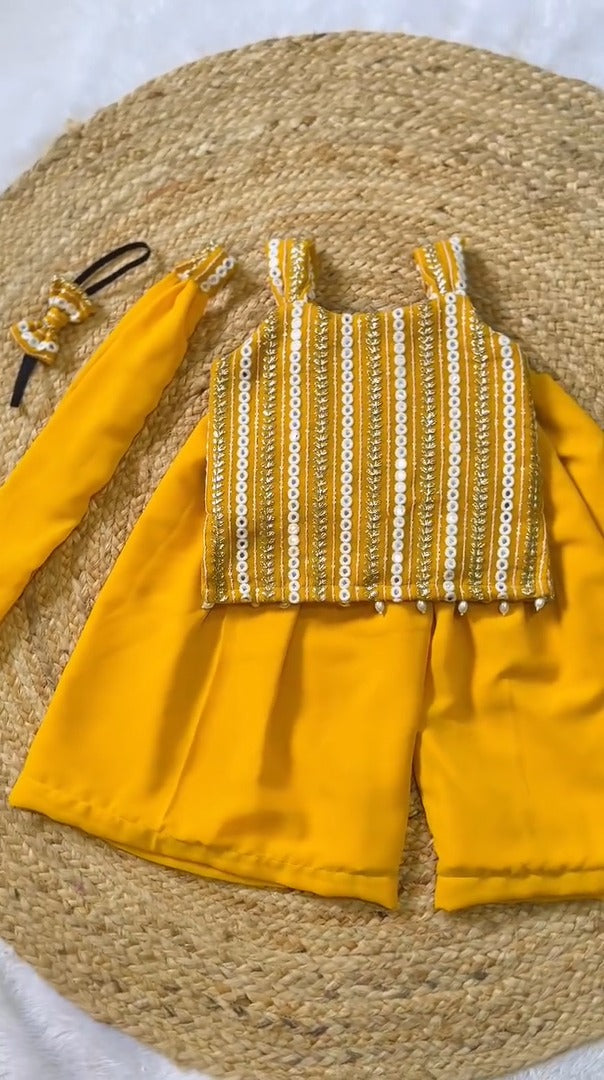 Sunshine Yellow Princess Palazzo Set