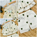Adorable Premium Cotton Heart Embroidered Kids Cord Set