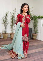 Zariya Red Mother-Daughter Sharara Set