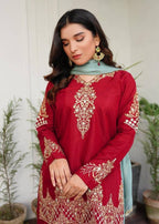 Zariya Red Mother-Daughter Sharara Set