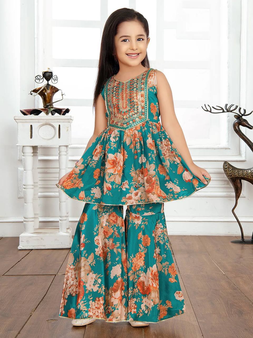 TOP WITH SARARA AND DUPATTA FULL STTICHED OC-184