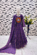 Heavy Fox Georgette Gown With Digital Print work With Gamthi work OC-182