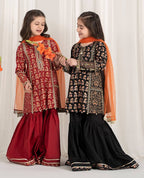TRENDING  TOP WITH SEQUANCE EMBROIDERY WORK WITH DIGITAL PRINT WORK WITH  SHARARA AND DUPATTA OC-204