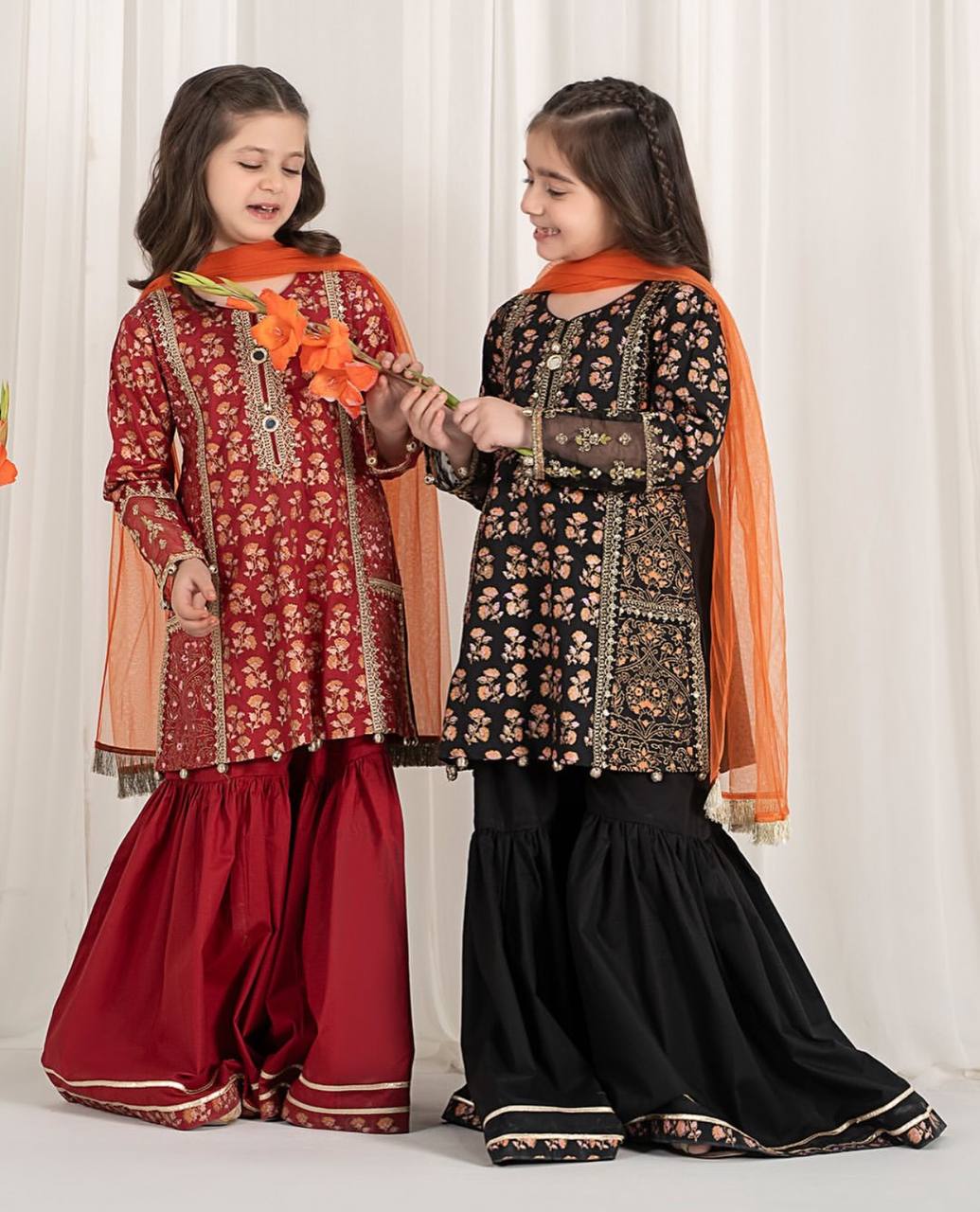 TRENDING  TOP WITH SEQUANCE EMBROIDERY WORK WITH DIGITAL PRINT WORK WITH  SHARARA AND DUPATTA OC-204