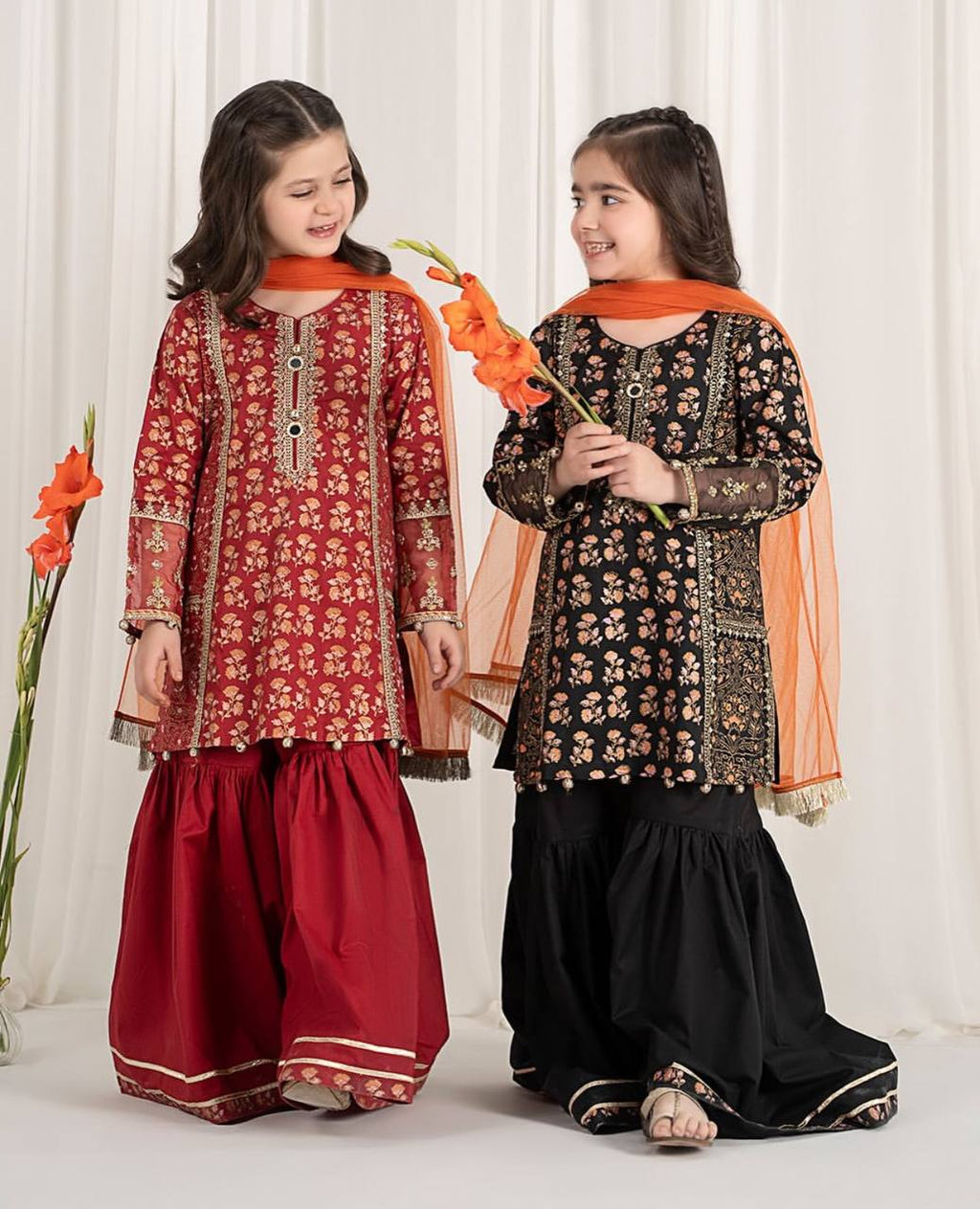 TRENDING  TOP WITH SEQUANCE EMBROIDERY WORK WITH DIGITAL PRINT WORK WITH  SHARARA AND DUPATTA OC-204