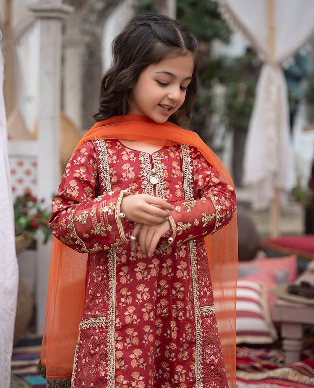 TRENDING  TOP WITH SEQUANCE EMBROIDERY WORK WITH DIGITAL PRINT WORK WITH  SHARARA AND DUPATTA OC-204