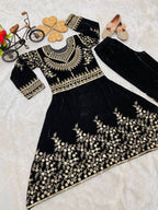 Winter Collection Beautiful Heavy Embroidery Siqunce Work Gown-Pent OC-190