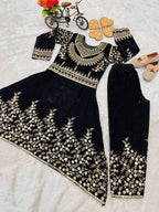 Winter Collection Beautiful Heavy Embroidery Siqunce Work Gown-Pent OC-190