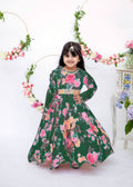 Presenting New Designer Heavy Fox Georgette Gown With Digital Print Work Ready To Wear Collection OC-143-GREEN