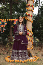Launching New Collection Beautiful Kids Gown Set OC-196-DARK BROWN